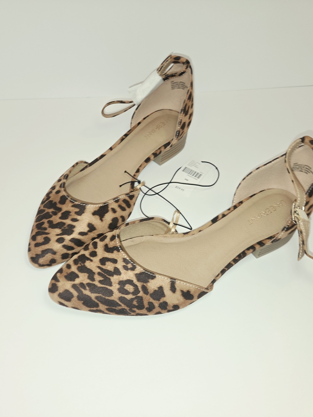 Leopard Print Lane Bryant Ankle Strap Flats - Women's Size 9 Wide